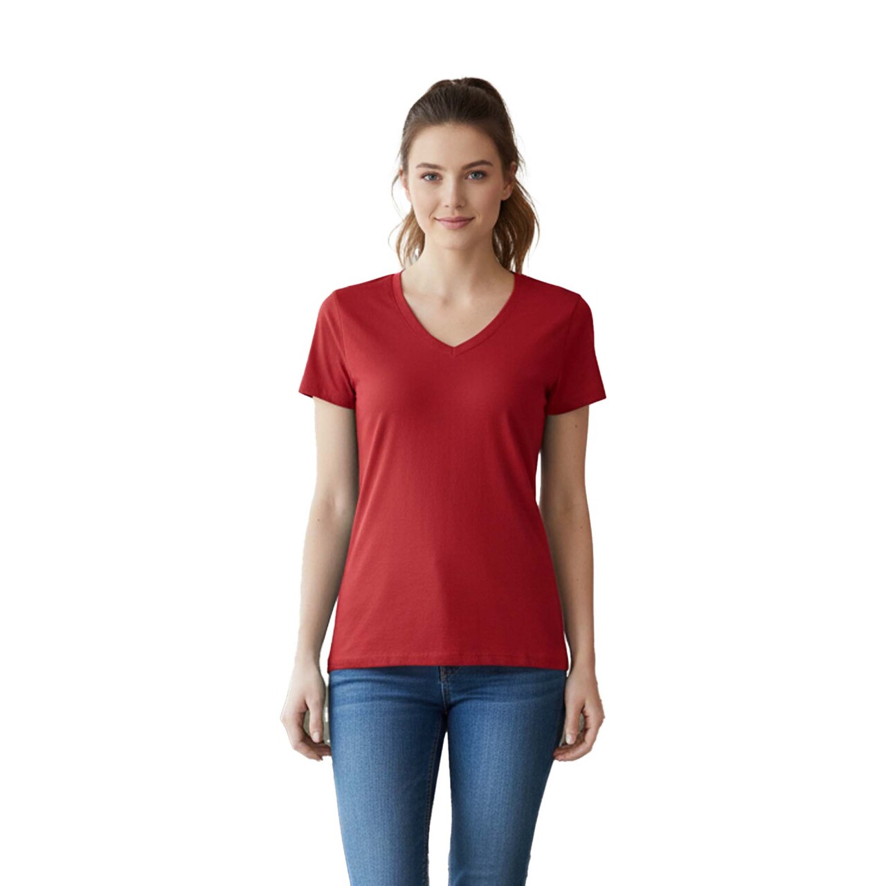 Gildan Women’s Heavy Cotton V-Neck T-Shirt – Blank Craft Tee for Cricut, Painting & Custom DIY Projects